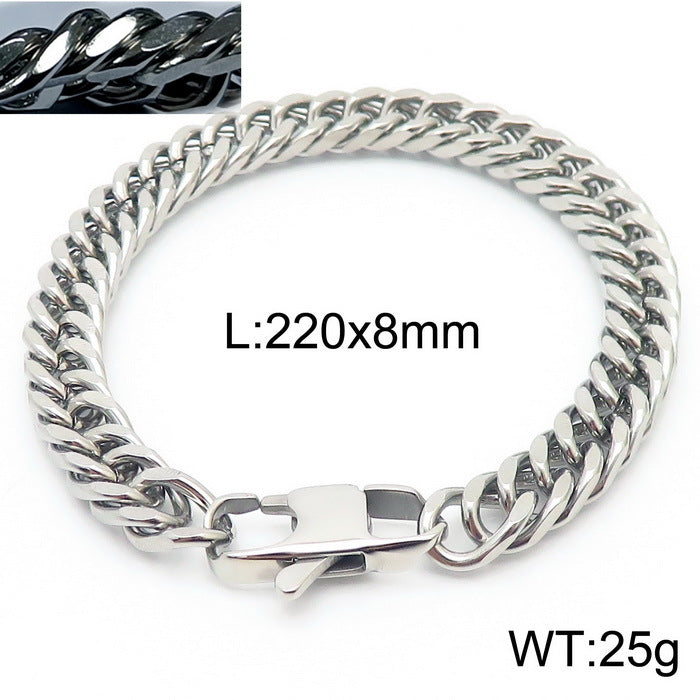 Niche Design – Men's Dancing – Neutral Titanium Steel Cuban Chain Bracelet
