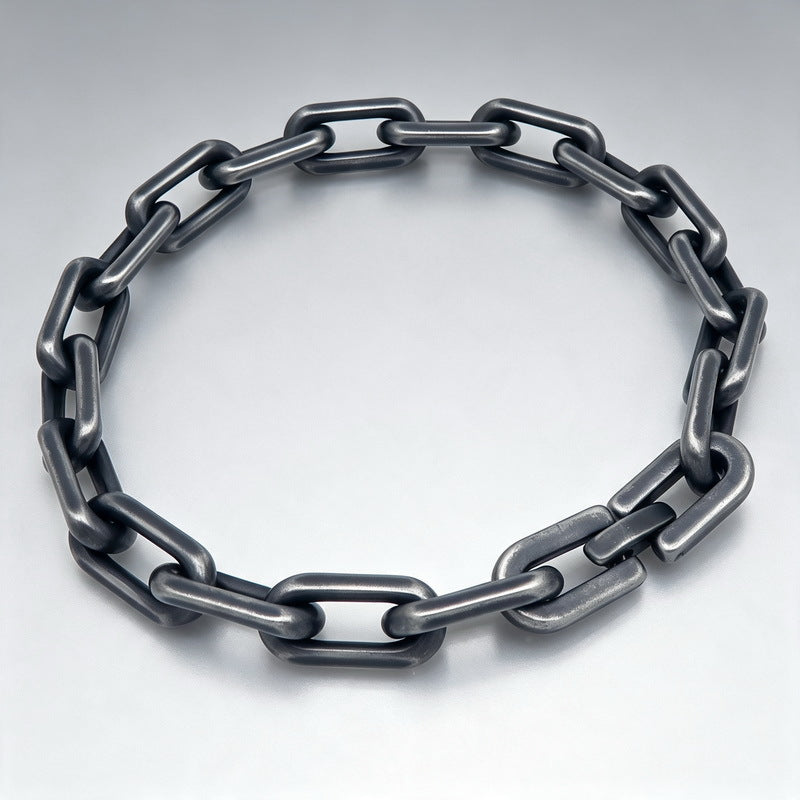 Punk Trimmed O-Chain 8mm Plain Chain Stainless Steel Men's Bracelet