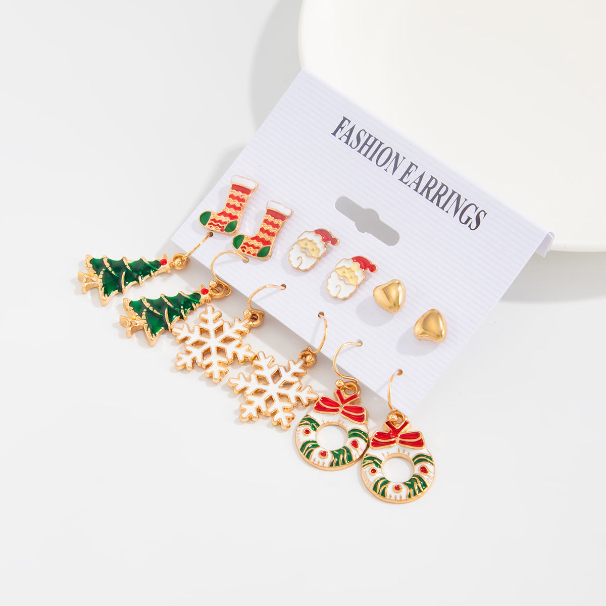 Planderful Christmas Snowflake Bell Earrings Set For Women Festive Pearl Elk Santa Cartoon Dripping Statement