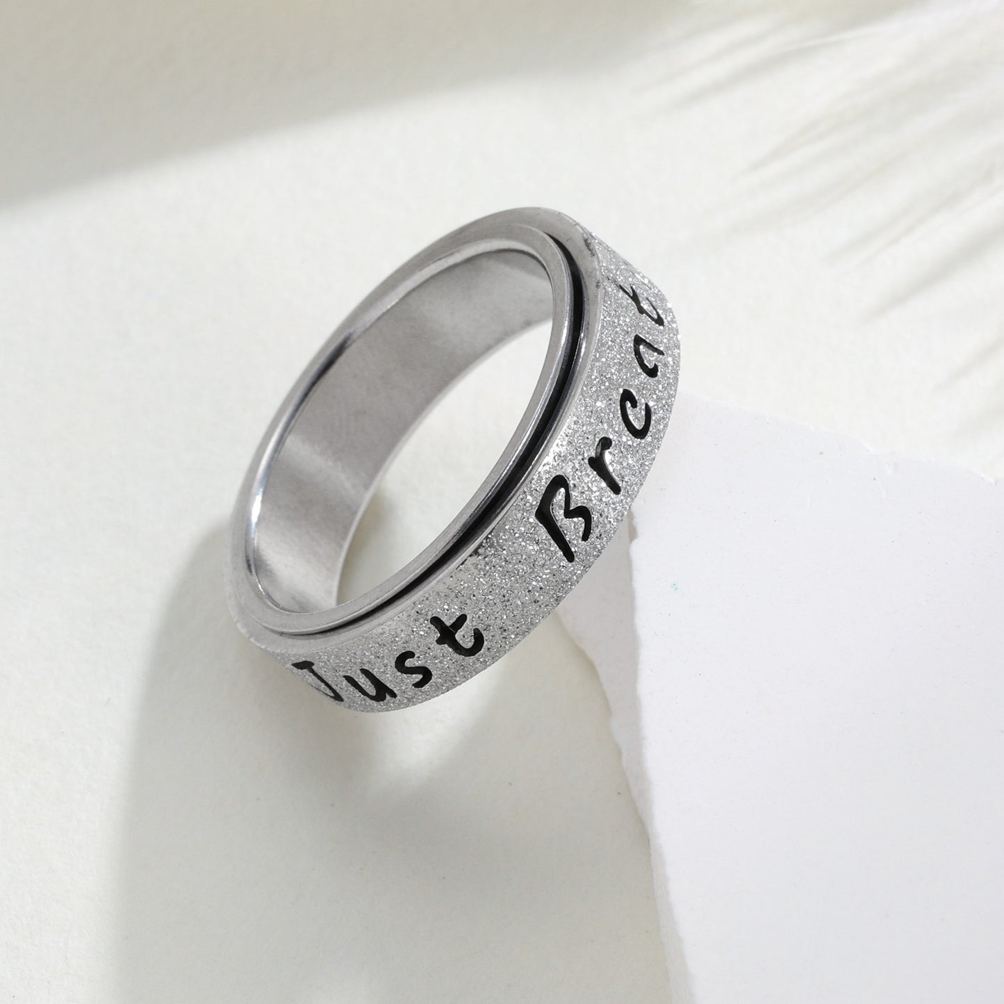 Planderful Everyday Genie Stainless Steel Spinner Ring For Women And Men Unisex Decompression Jewelry