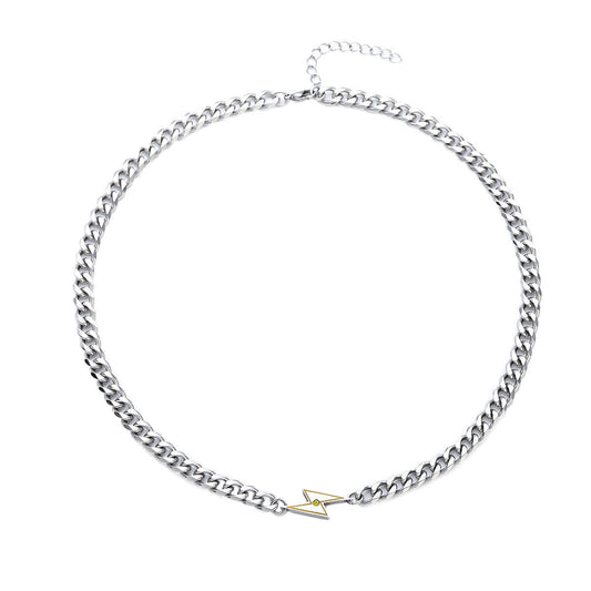 Planderful Jewelry Lightning Steel Necklace For Men