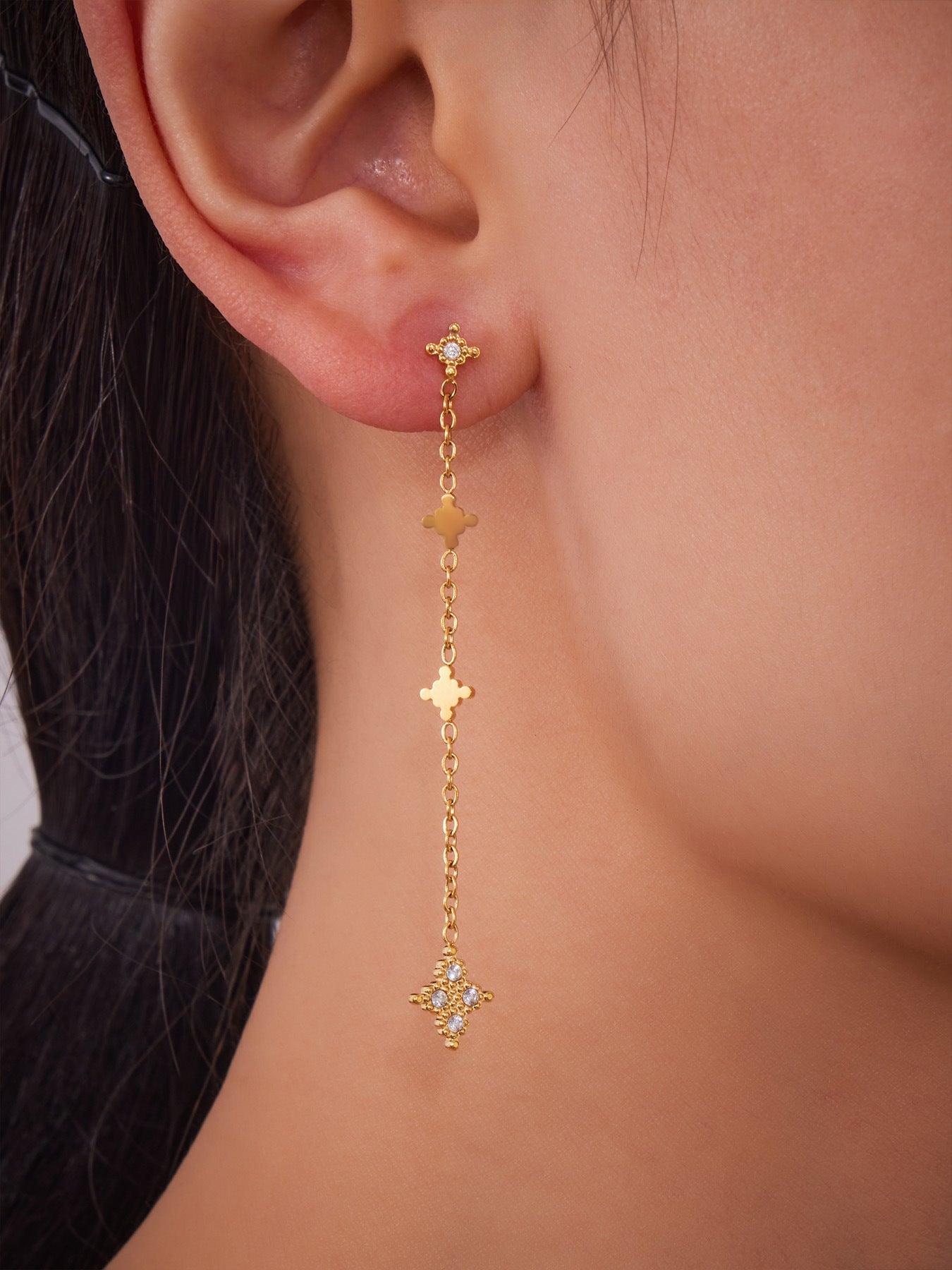 Planderful Long Fringed Earrings Star Pendant For Everyday