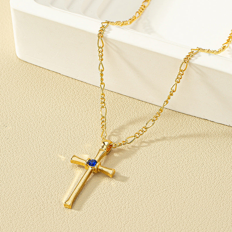 Vintage Niche Pendant Cross Necklace - Retro European Design