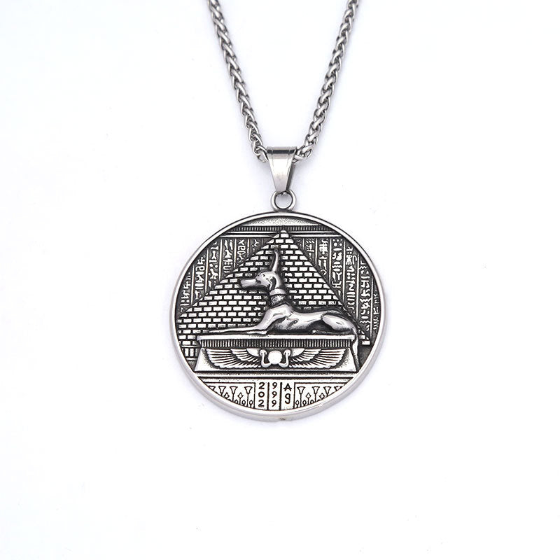 Stainless Steel Dog Pendant Necklace for Men's Trendy Style