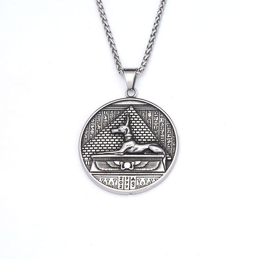 Stainless Steel Dog Pendant Necklace for Men's Trendy Style