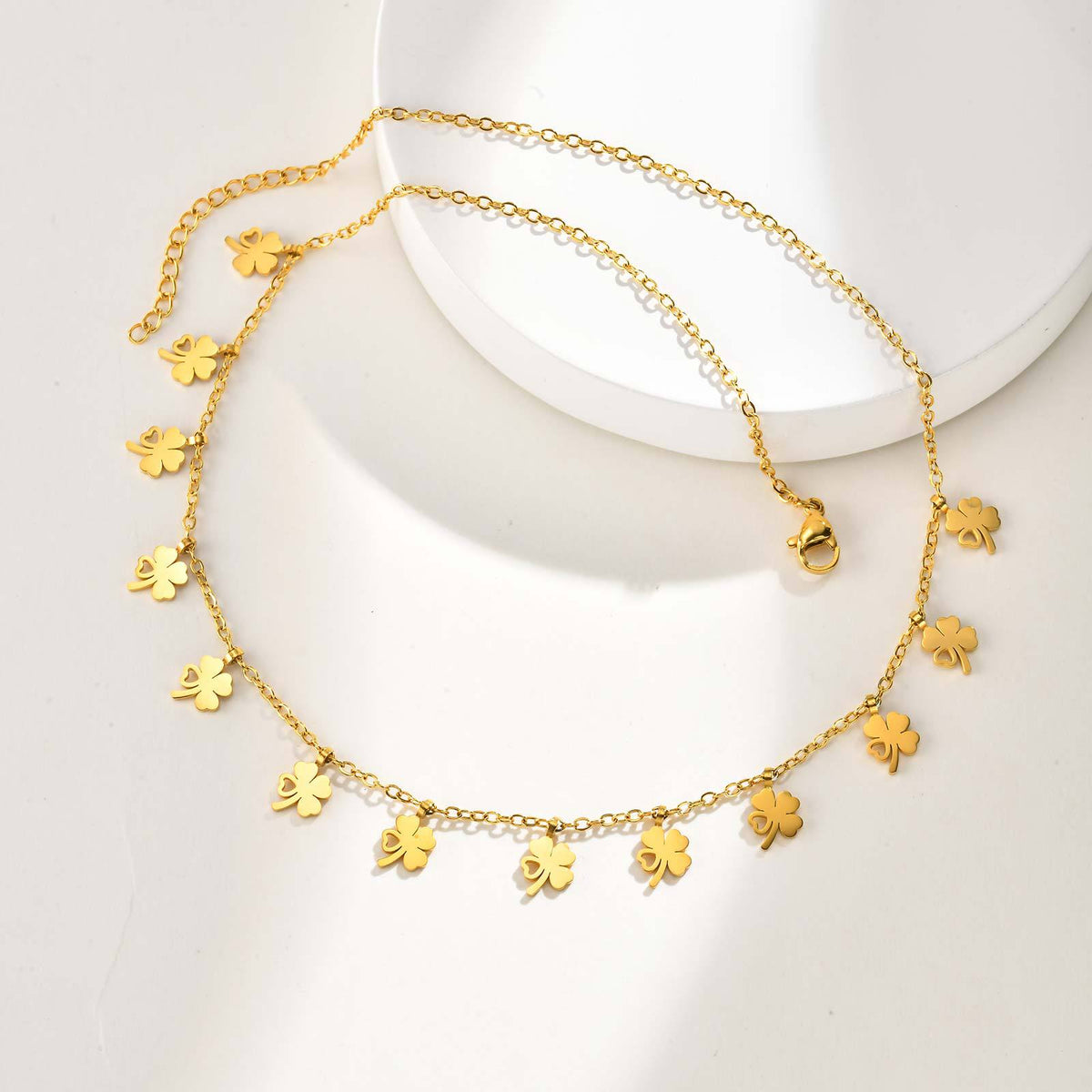 Stainless Steel Geometric Star Flat Cross Chain Water Drop Hollow Butterfly Zircon Necklace