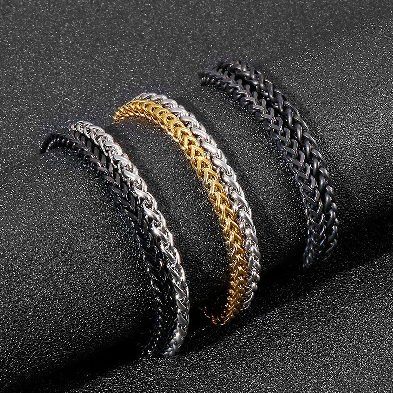Stainless Steel – Punk Style Double-Layer Men's Titanium Steel Bracelet