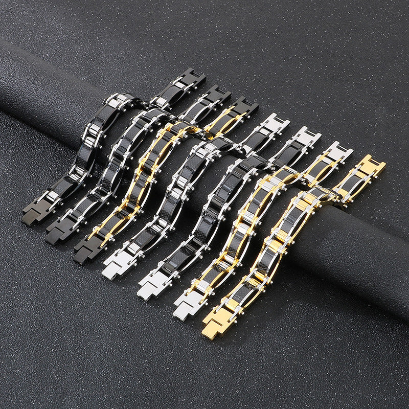 Planderful Carbon Fiber Titanium Bracelet For Men Versatile