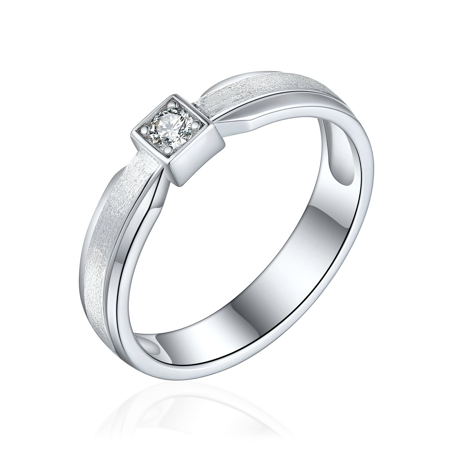 Auditorium Flower Diameter 925 Silver Couple Ring Set