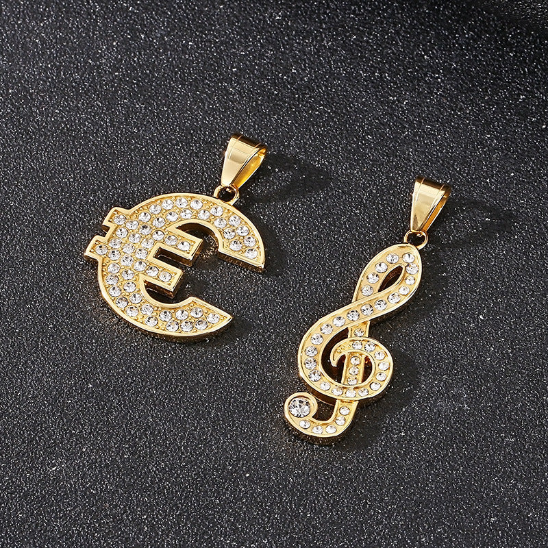 Planderful Music Note Pendant Trendy For Men Stainless Steel
