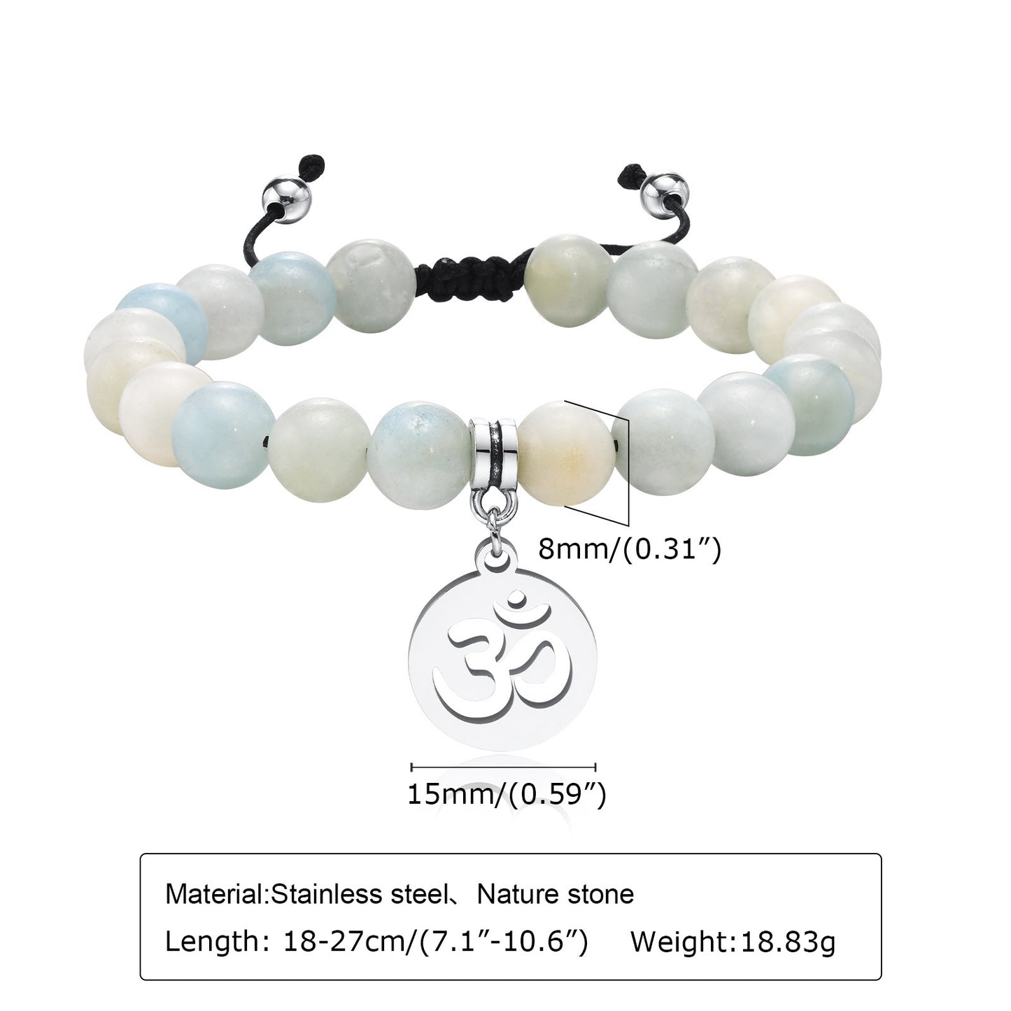 European And American Fashion Jewelry Wholesale Stainless Steel Pendant 20 Beads Beaded Bracelet Women's