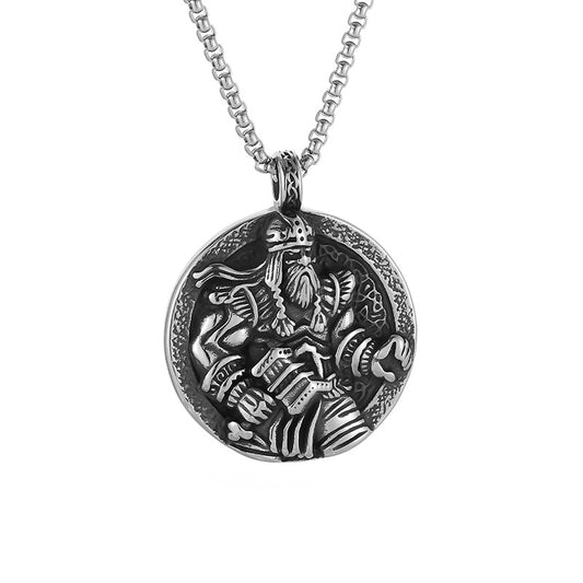 Odin Viking Pendant Necklace Stainless Steel Polished Vintage Gold Plated By Planderful Everyday Genie