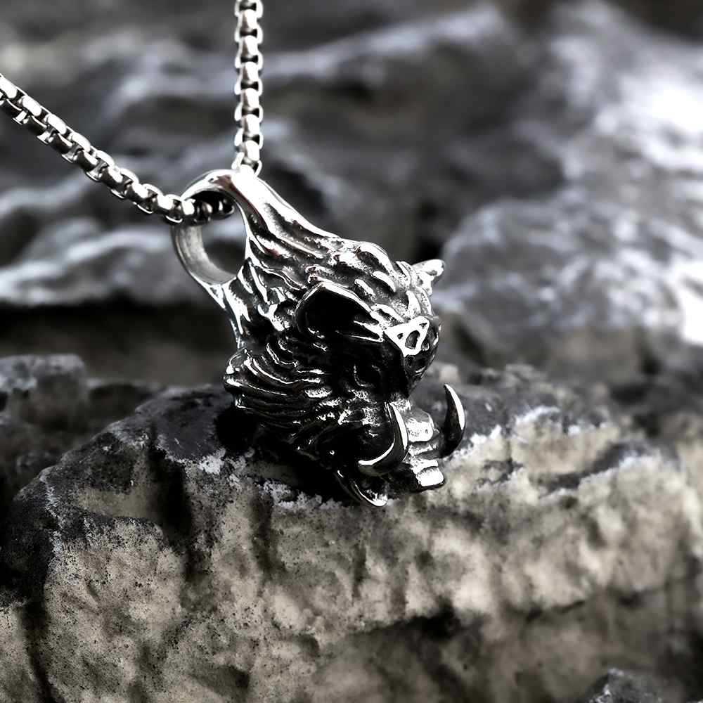 Punk Boar Stainless Steel Pendant Necklace
