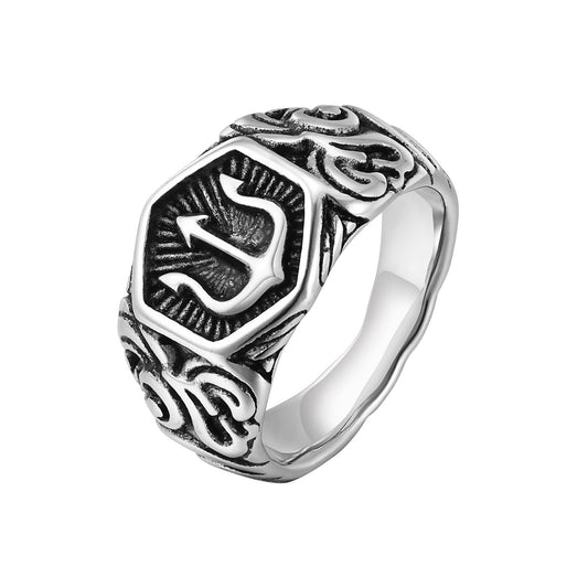 Ring Stainless Steel Xiangyun Trident Ring Men's Jewelry Wholesale