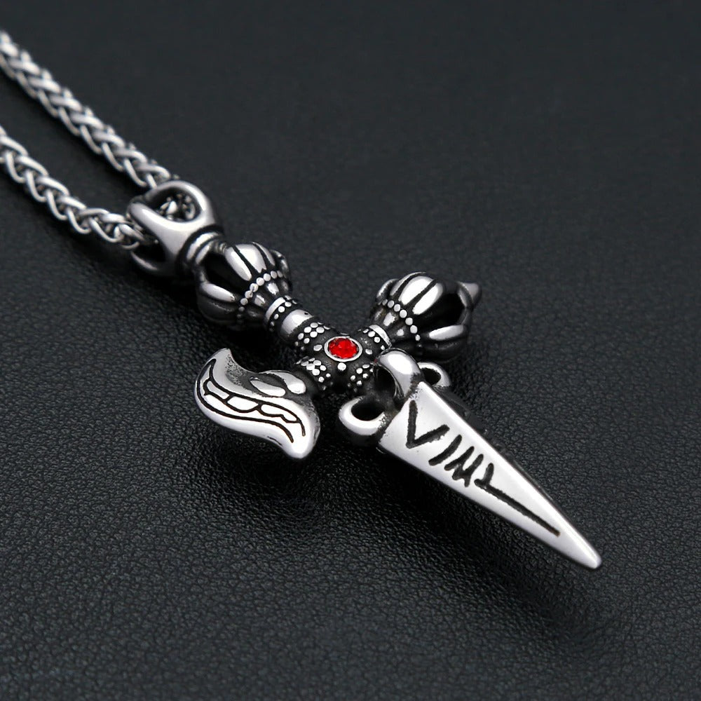 Punk Cross Stainless Steel Men's Pendant Necklace