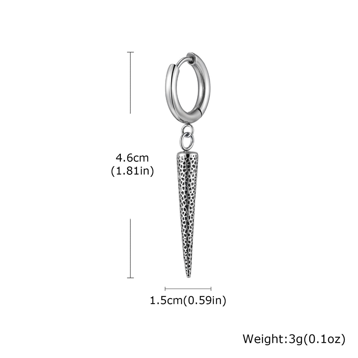 Stainless Steel Cross Geometric Punk Single Earring