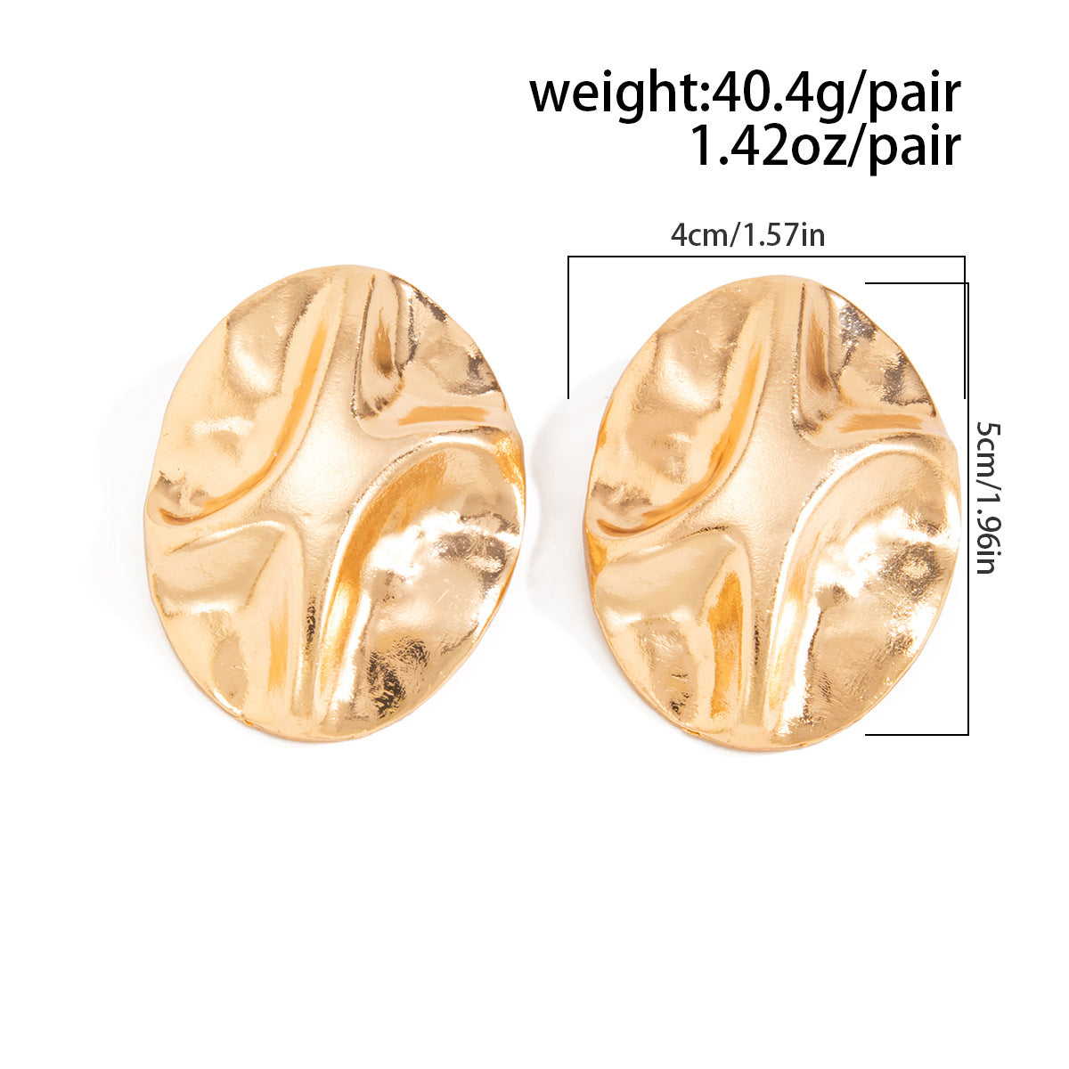 Planderful Vienna Verve Oval Stud Earrings Industrial Texture Three Dimensional Concave Convex For Women Professionals