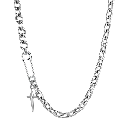 Version Thickness Titanium Steel Choker Necklace Men & Women Stainless Steel Pin