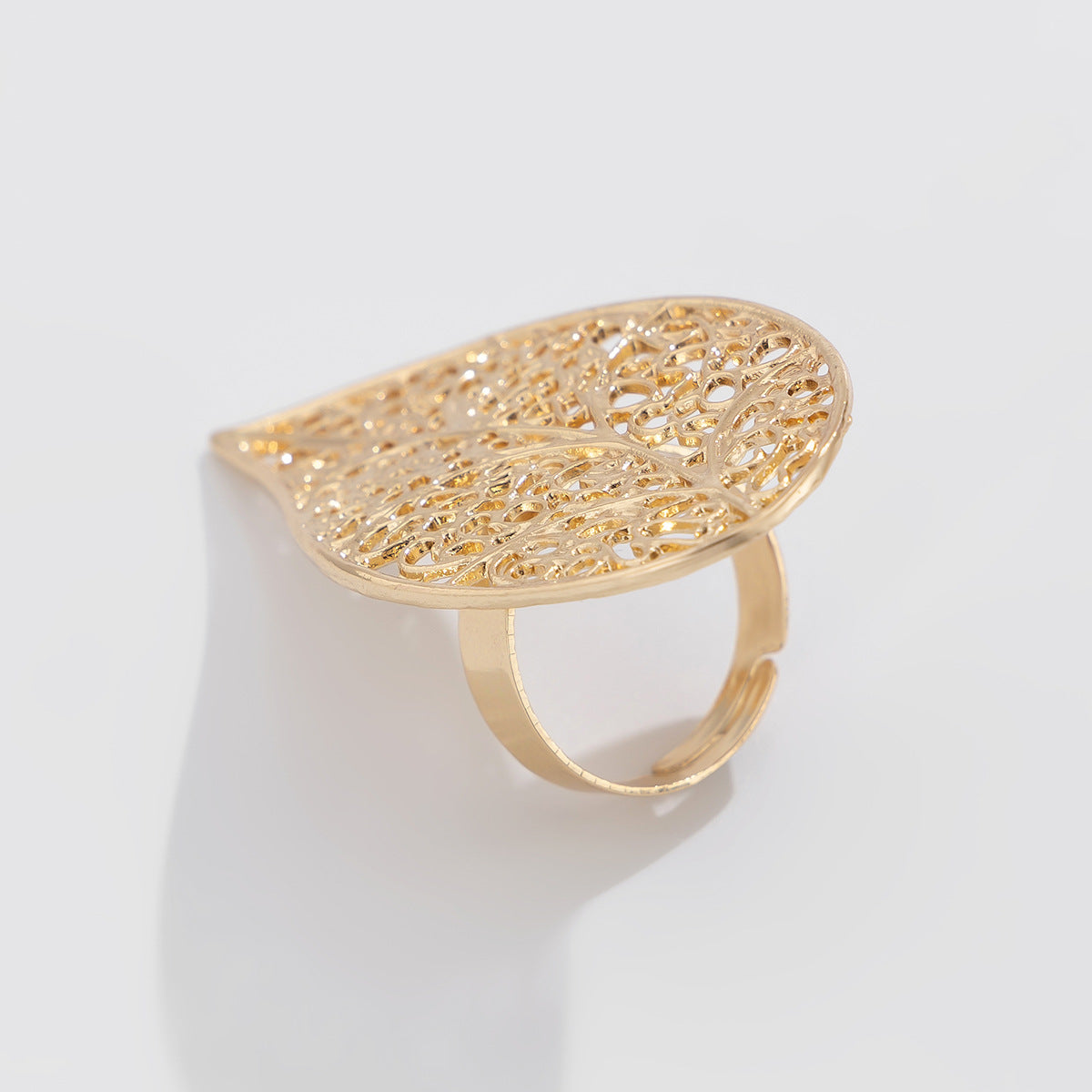 Planderful Vienna Verve Imitation Pearl Ring Open Wind Fold Metal Ring For Trendy Women And Gift Seekers