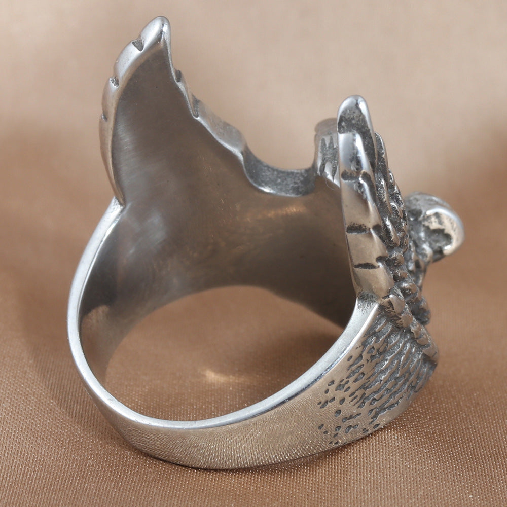 Titanium Steel Eagle Ring for Men – Retro Trendy Personalized Accessory in European and American Style
