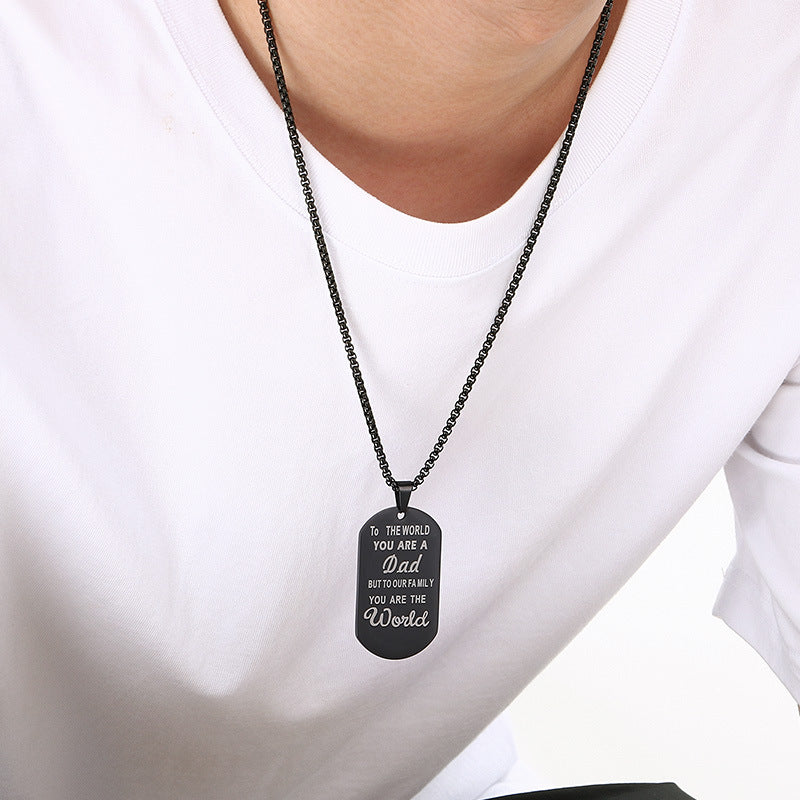 Planderful Stainless Steel Dad Pendant Personalized Gift