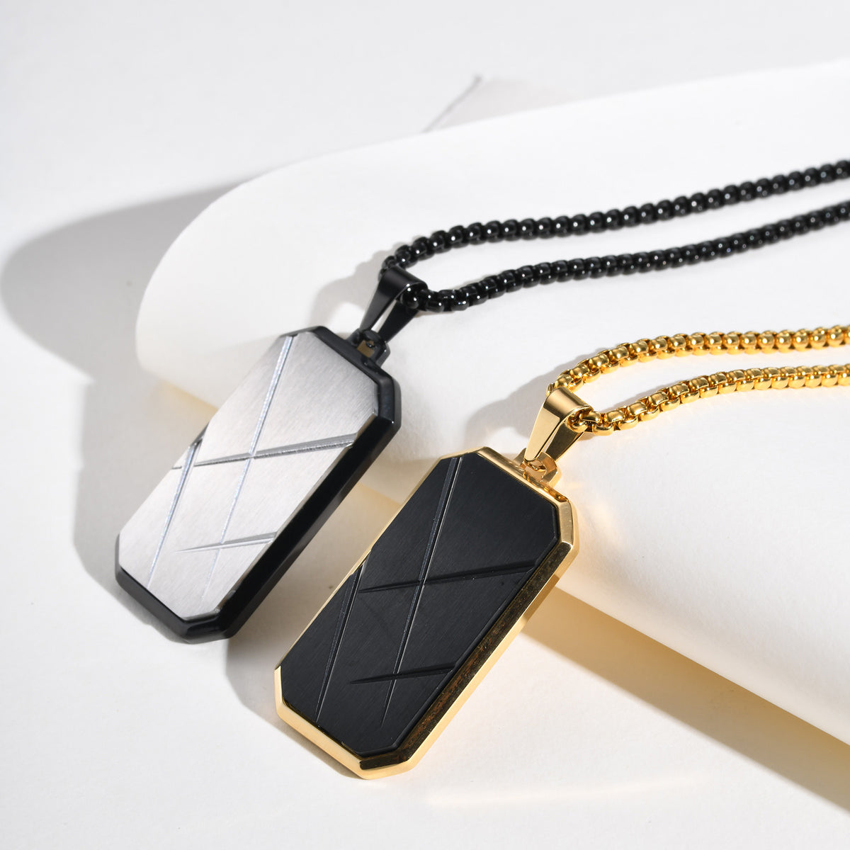 Geometric Stainless Steel Necklace for Men