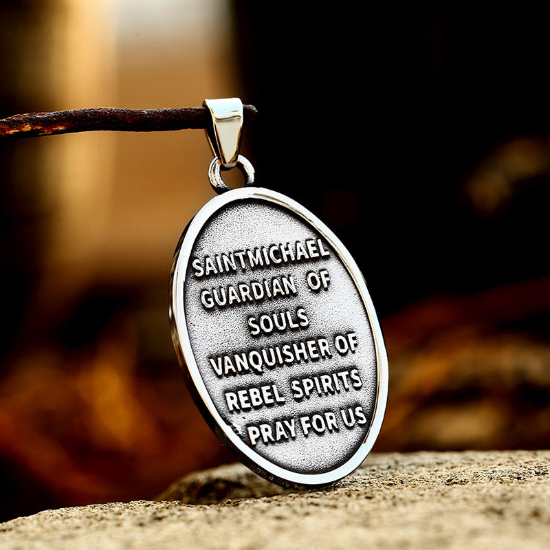 Titanium Steel Angel Wings Michael Pendant for Men - European and American Inspired Jewelry