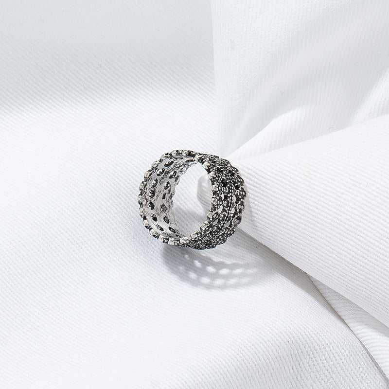 Hollow Cross-Border Retro Metal Ring - Vienna Verve Collection