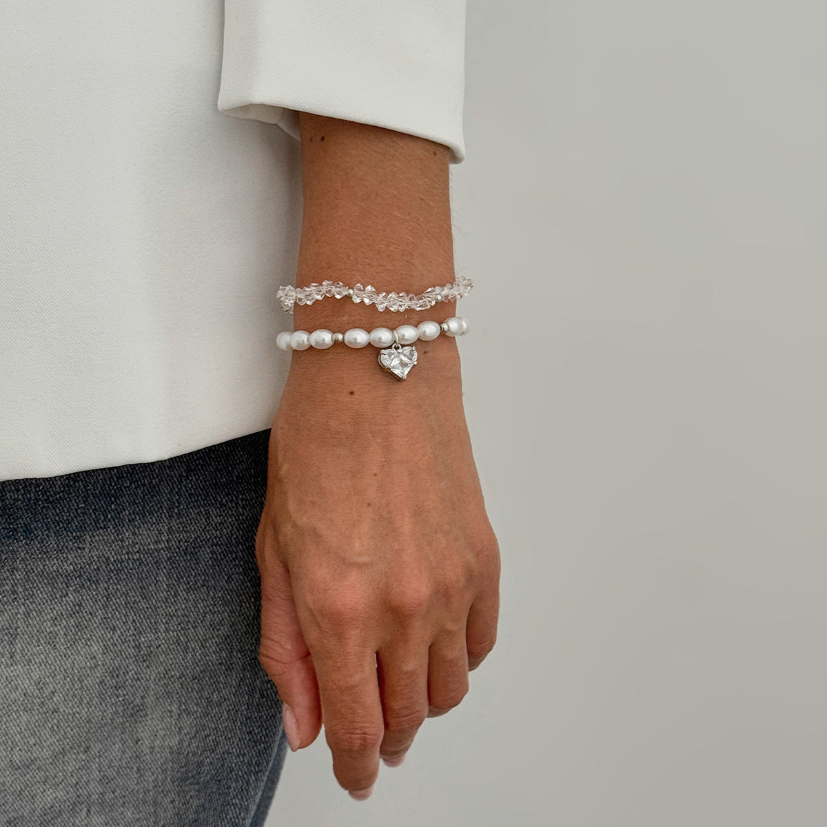 Love Pendant Bracelet Beaded Stackable Imitation Pearl By Planderful Vienna Verve For Fashionable Women