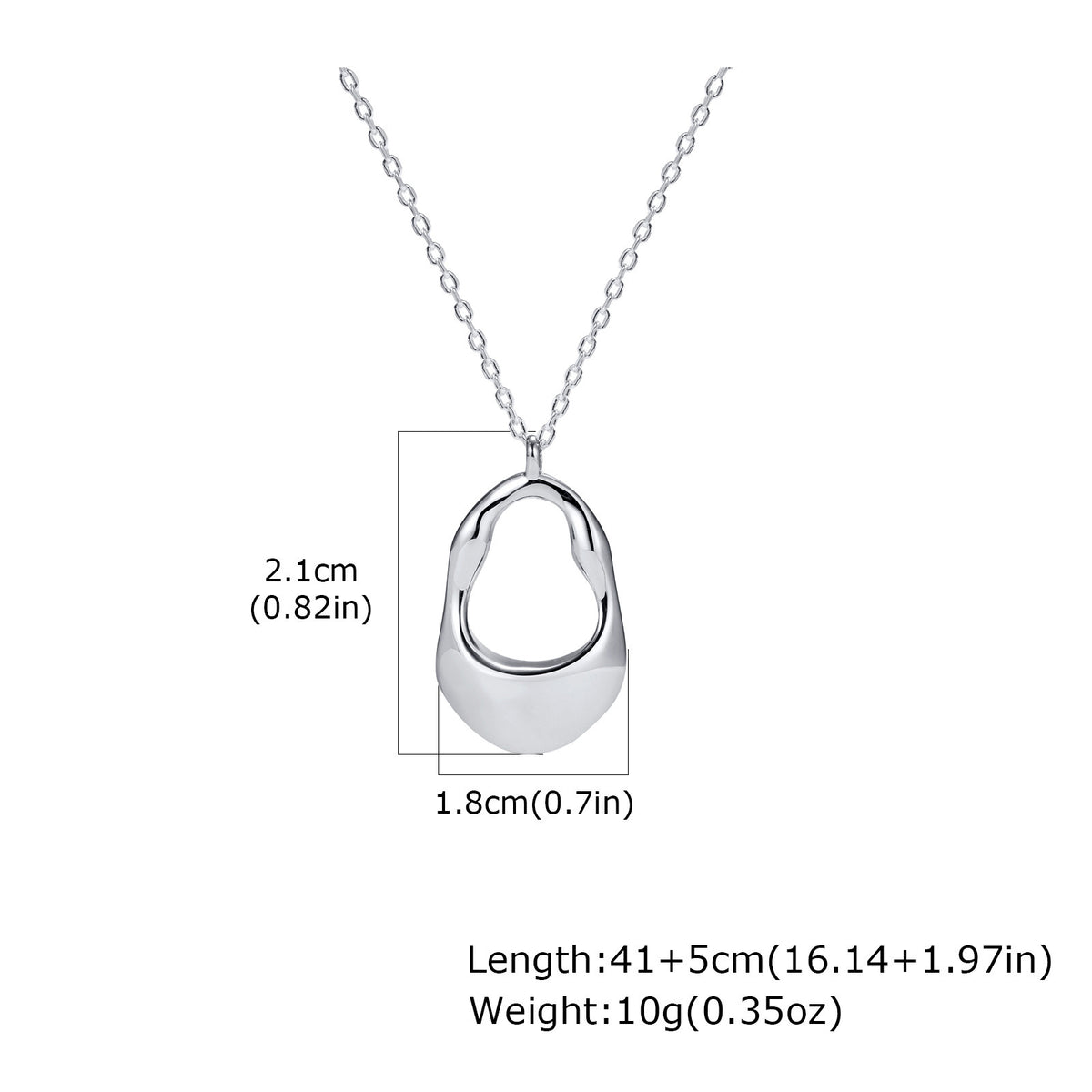 Simple Copper Material 18K Gold Hollow Irregular Pendant Necklace