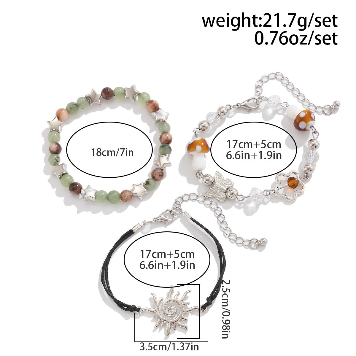 Planderful Vienna Verve Beaded Bracelet for Women European Ethnic Wind Sun Butterfly Design