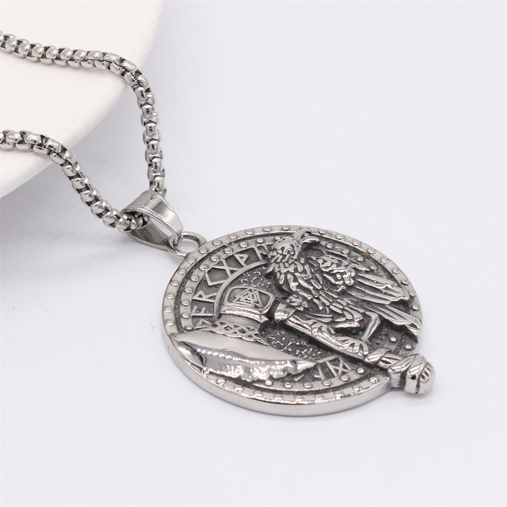 Viking Rune Axe Pendant Titanium Steel Unisex Bold Protection Statement By Planderful For Norse Fans