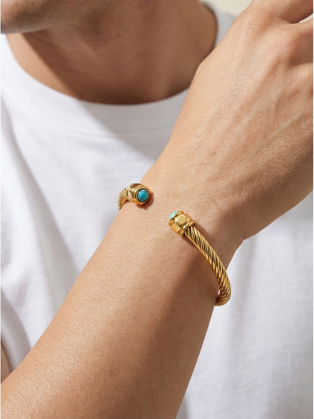 Tiger's Eye Braided Adjustable Stainless Steel Bracelet