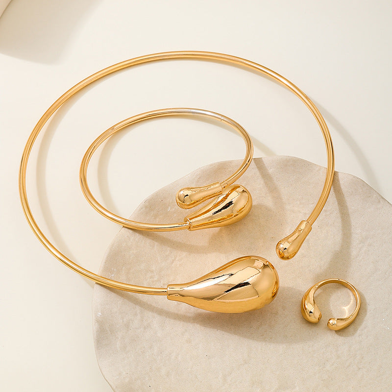 Planderful Vienna Verve Women's Gold Water Drop Jewelry Set