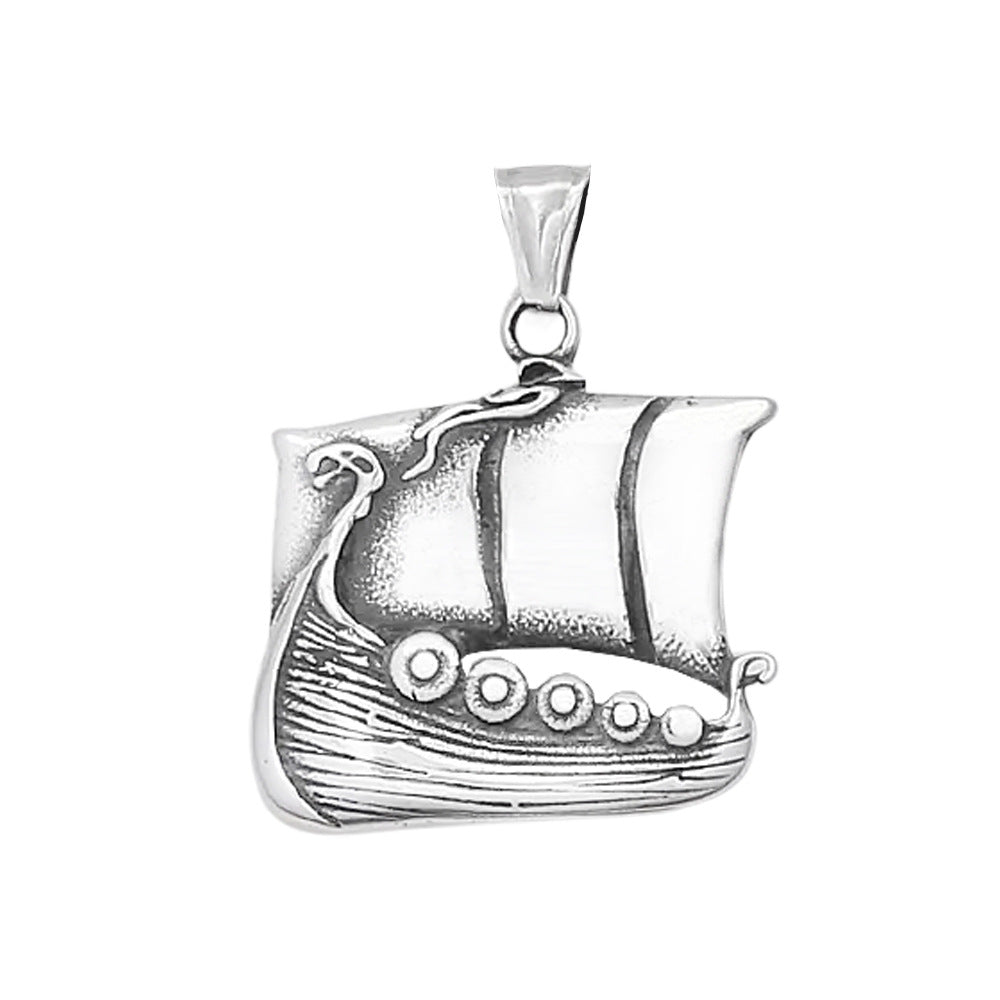 Viking Sailing Stainless Steel Men's Pendant Necklace