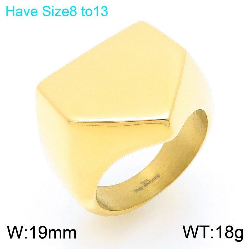 Planderful Geometric Pyramid Ring For Men Stainless Steel