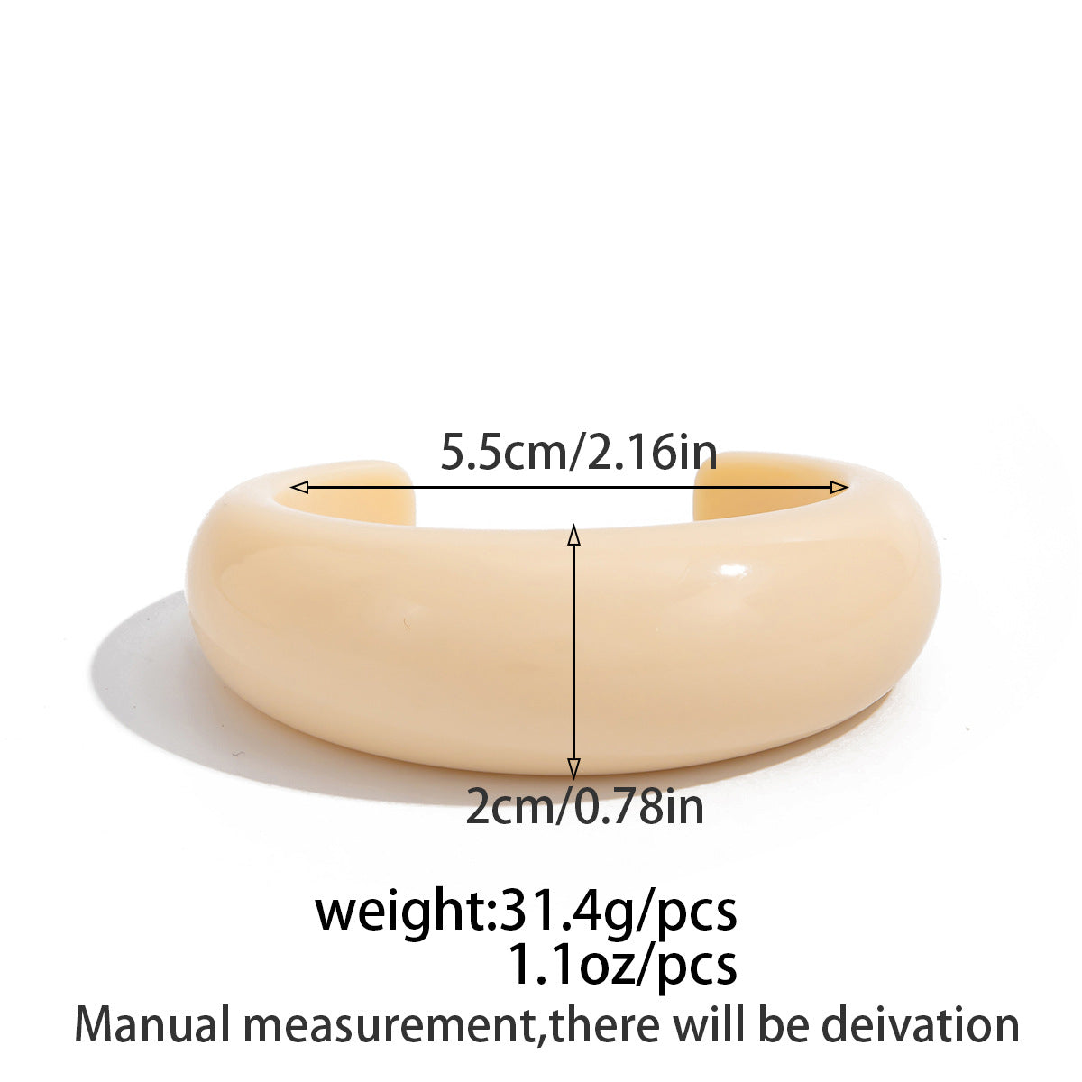 Planderful Vienna Verve Metal Dopamine Wide C Shaped Bracelet Glossy Finish Statement For Women