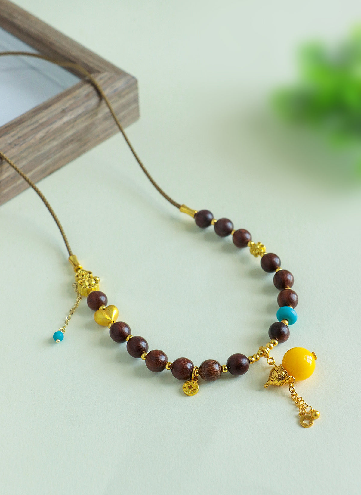 Sandalwood Gourd Pendant Necklace