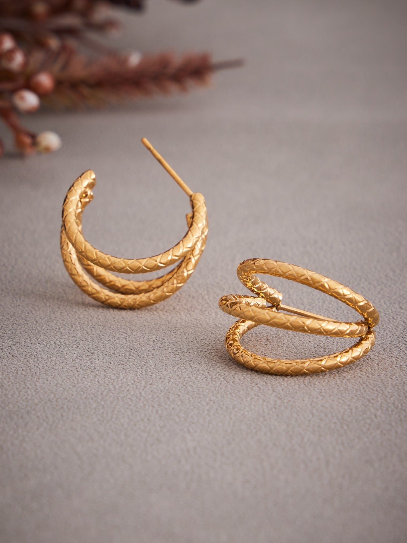 Planderful Everyday C Shaped Gold Plated Earrings