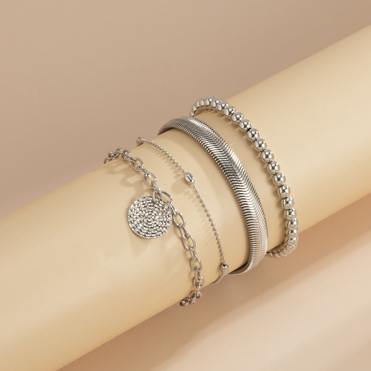 Planderful Punk Chain Bracelet For Women Bold European Style With Mixed Snake Bone Chain Pendant