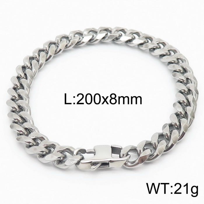 Niche Design – Men's Dancing – Neutral Titanium Steel Cuban Chain Bracelet