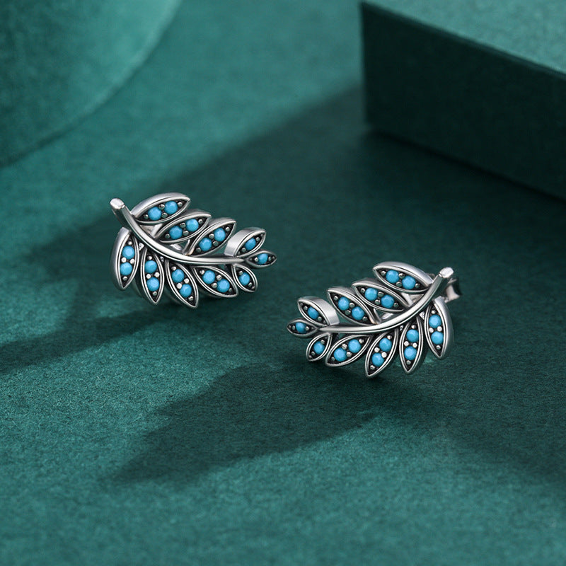 Retro Turquoise Earrings - S925 Sterling Silver Vintage Charm