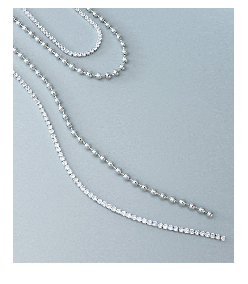 Spicy Girl Tassel Necklace with Gold Ball Zircon Accent