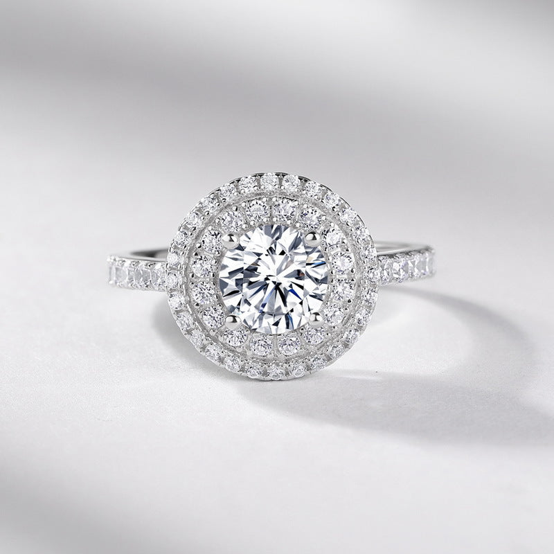 Planderful Classic Moissanite Sterling Silver Ring – 6.5 × 6.5 mm, 1 ct – Style 9