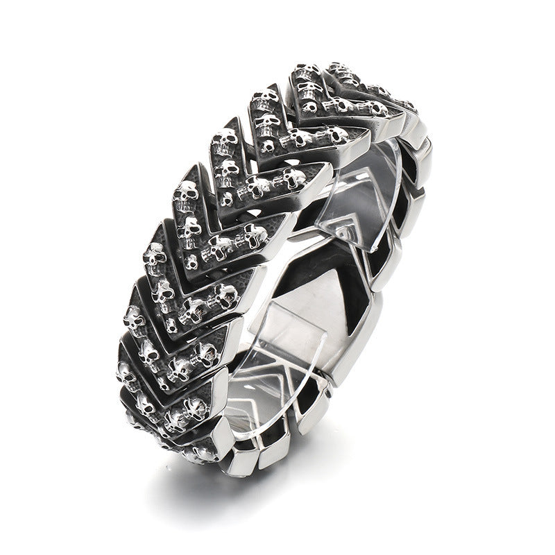 Planderful Everyday Genie Ghost Skull Titanium Men Bracelet