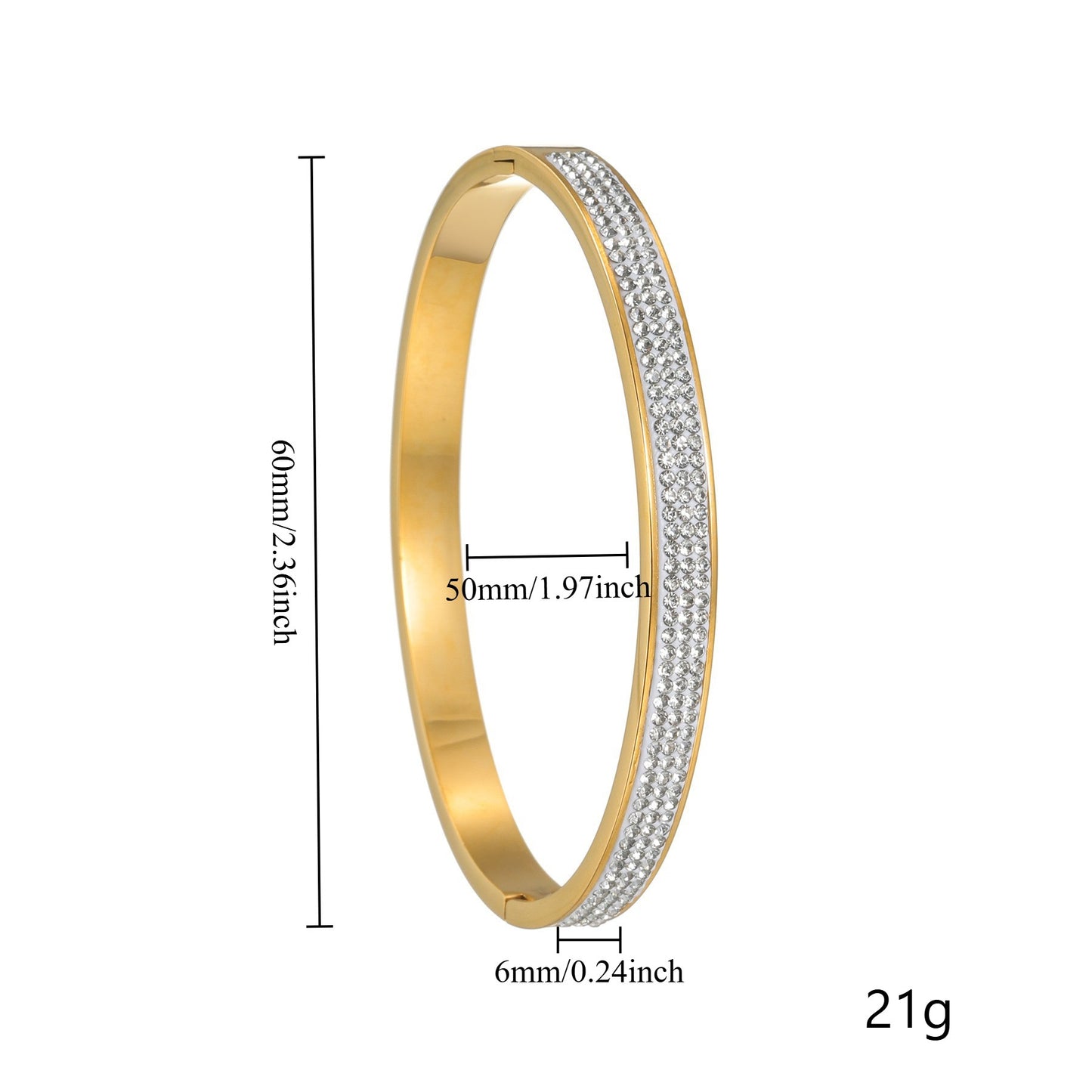 Planderful Titanium Steel Buckle Bracelet Zircon For Women
