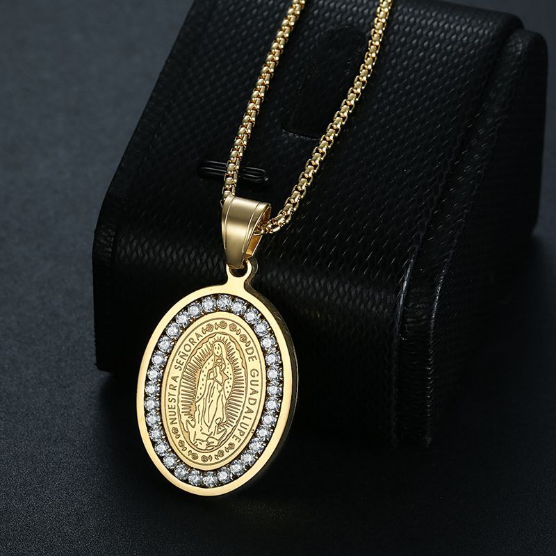 Planderful Hip Hop Jewelry Necklace Gold Plated Titanium Steel Pendant With AAA Zircon For Trendy Fashion Lovers