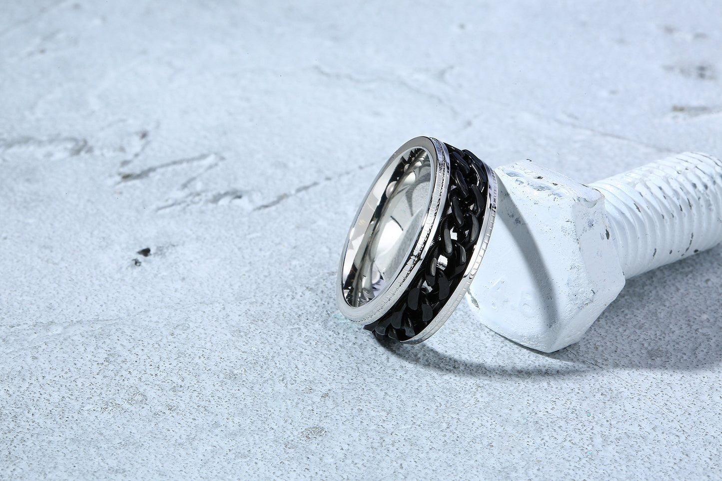 Titanium Steel Open Bottle Ring Rotating Ring for Men