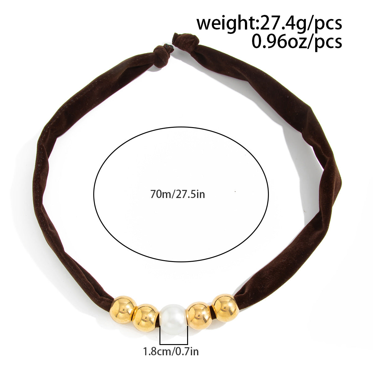 Knotted Fabric Pearl Bead Necklace