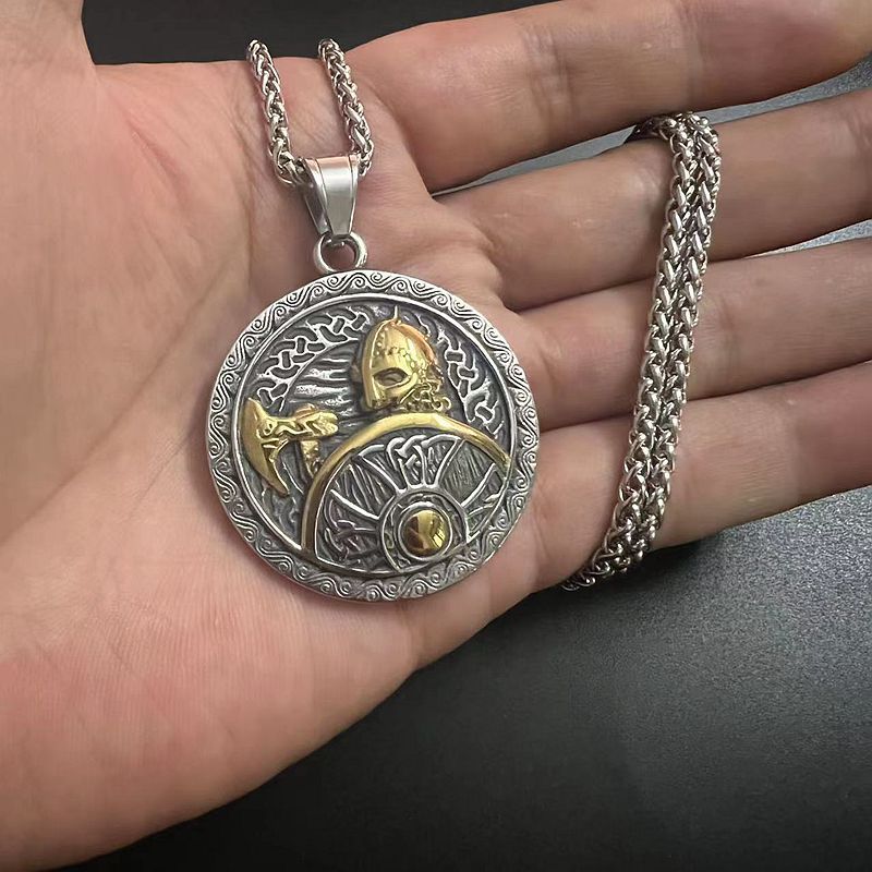 Stainless Steel Necklace - Vintage Nordic Viking Pendant